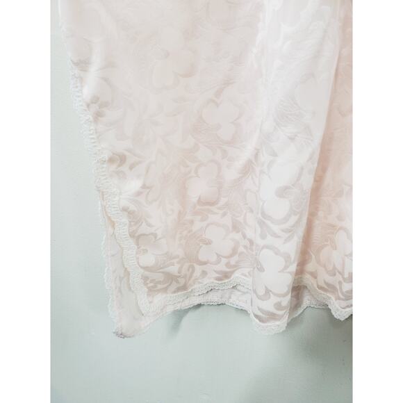 Christian Dior Vintage Caftan House Coat Nightgown Womens Large Pink Lace 70s - Picture 2 of 11